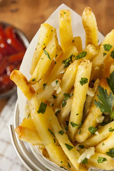 Vitlök och persilja pommes frites — Stockfoto