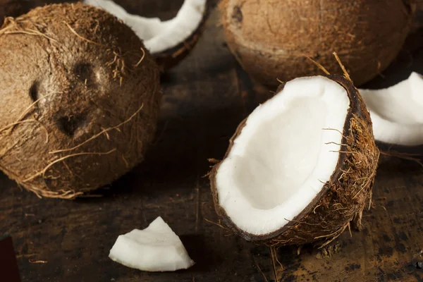 신선한 유기농 갈색 코코넛 — 스톡 사진