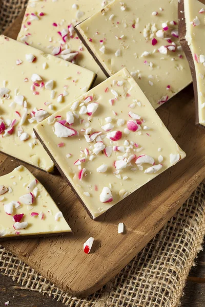 Homemade Christmas Peppermint Bark Dessert — Stock Photo, Image