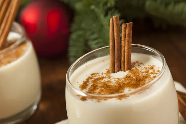 Caseiro festivo Canela Eggnog — Fotografia de Stock