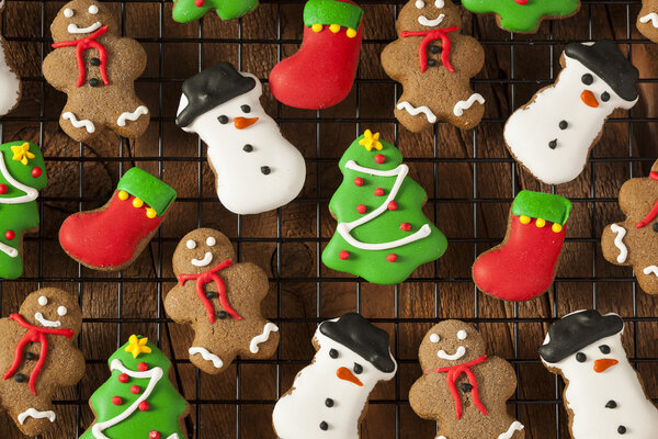 Traditional Iced Gingerbread Christmas Cookies