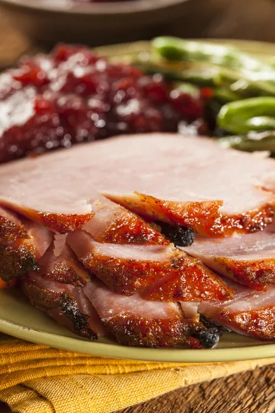 Traditional Sliced Honey Glazed Ham — Stock Photo, Image