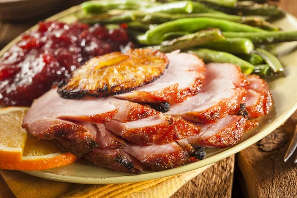 Traditional Sliced Honey Glazed Ham — Stock Photo, Image