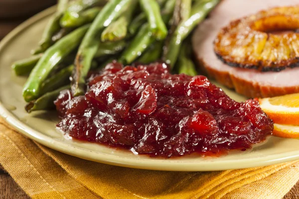 Red Homemade Cranberry Sauce — Stock Photo, Image