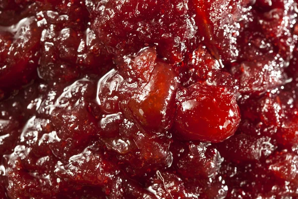 Rode zelfgemaakte cranberry saus — Stockfoto