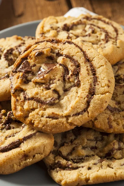 Csokis mogyoróvaj cookie-k pinwheel — Stock Fotó