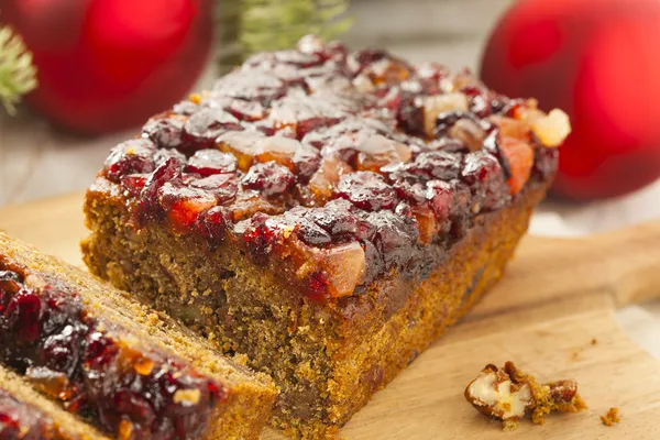 Festive Homemade Holiday Fruitcake — Stock Photo, Image