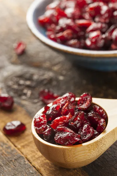 Organik kırmızı kurutulmuş cranberries — Stok fotoğraf