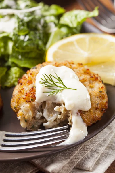 Bio hausgemachte Krabbenkuchen — Stockfoto