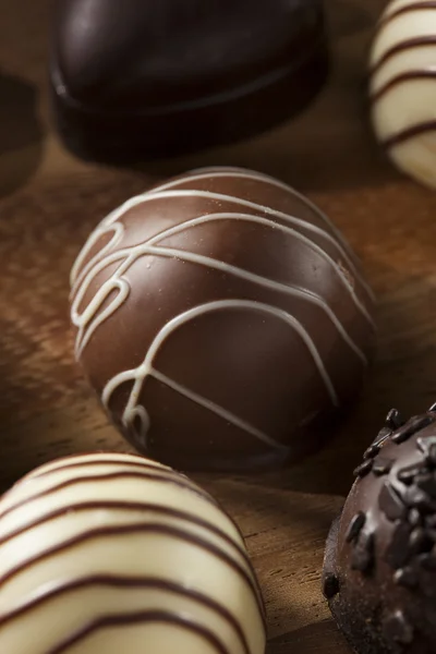 Gourmet Fancy Dark Chocolate Truffle Candy — Stock Photo, Image