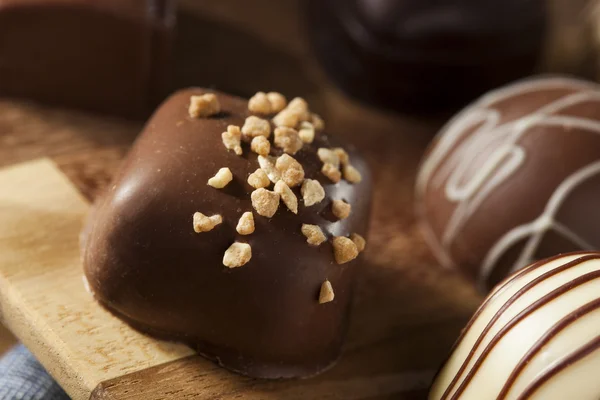 Gourmet fantasia escuro chocolate trufa doce — Fotografia de Stock