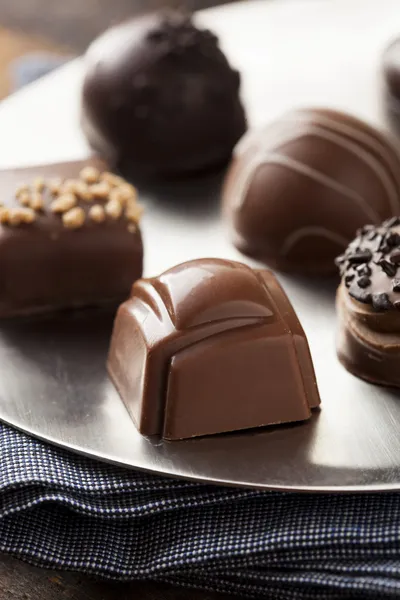 Gourmet Fancy Dark Chocolate Truffle Candy — Stock Photo, Image