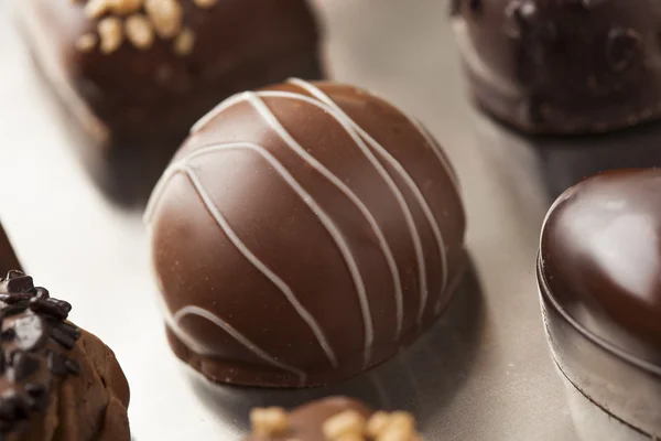 Gourmet Fancy Dark Chocolate Truffle Candy — Stock Photo, Image