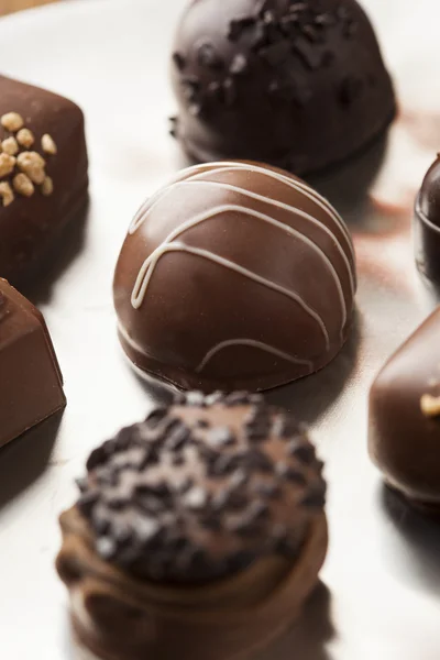 Gourmet Fancy Dark Chocolate Truffle Candy — Stock Photo, Image