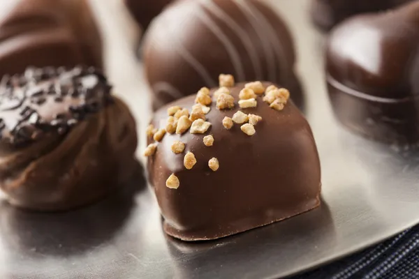 Gourmet Fancy Dark Chocolate Truffle Candy — Stock Photo, Image