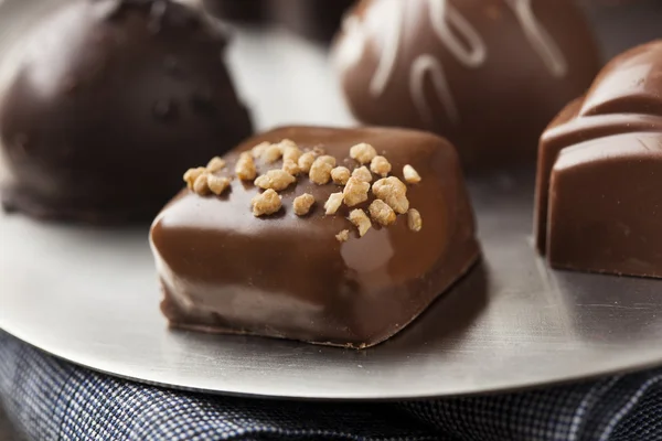 Gourmet Fancy Dark Chocolate Truffle Candy — Stock Photo, Image