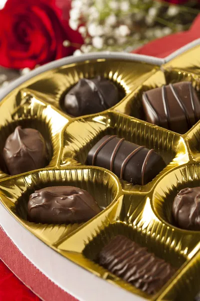 Box of Gourmet Chocolates for Valentine's Day — Stock Photo, Image