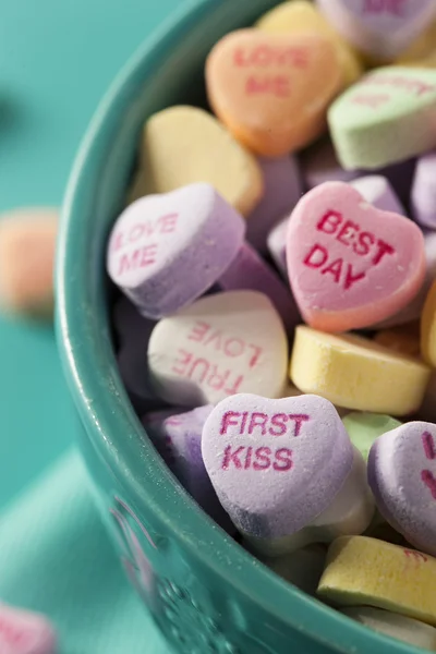 Snoep harten van de gesprek voor Valentijnsdag — Stockfoto