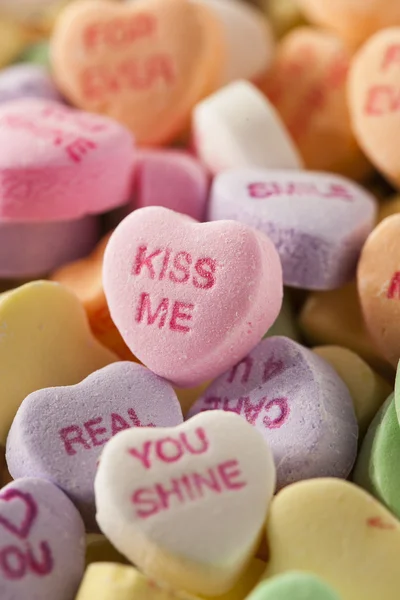 Candy Conversation Hearts para o Dia dos Namorados — Fotografia de Stock