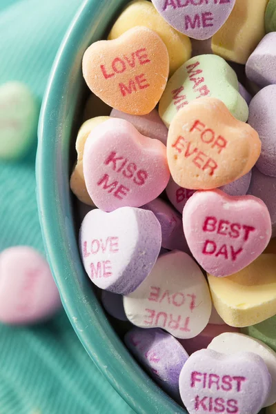 Sevgililer günü için şeker konuşma Kalpler — Stok fotoğraf