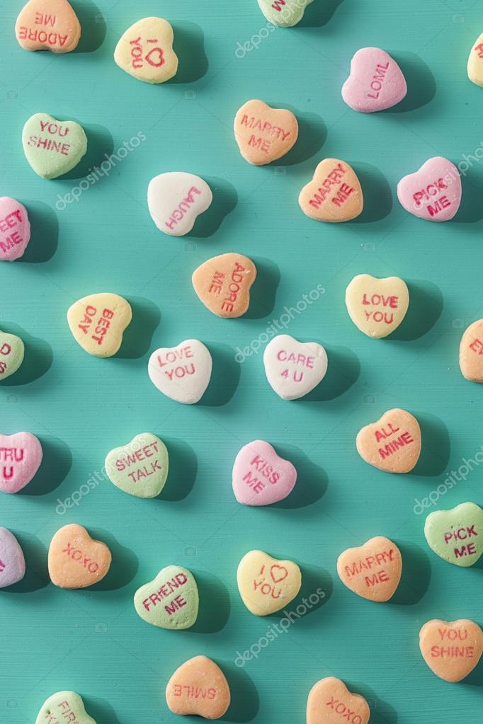 Candy Conversation Hearts for Valentine's Day Stock Photo by ©bhofack2  38789791