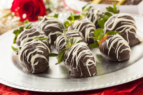 Gourmet Chocolate Covered Strawberries — Stock Photo, Image