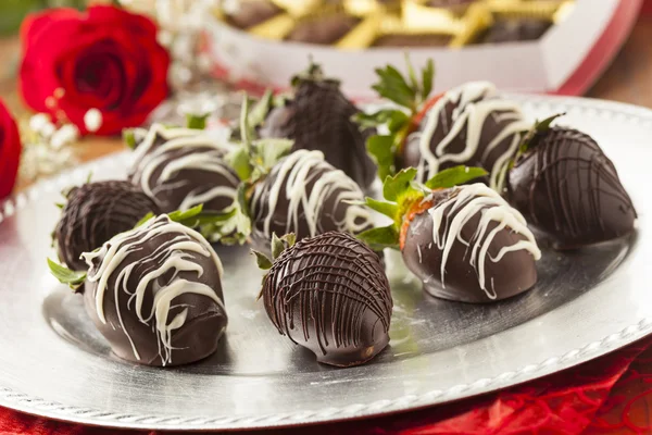Gourmet Chocolate Covered Strawberries — Stock Photo, Image