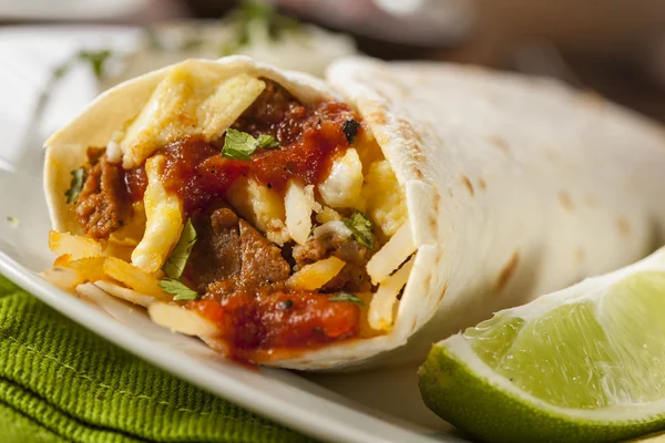 Burrito πρωινό πλούσιο chorizo — Φωτογραφία Αρχείου