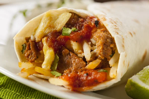 Vydatné chorizo snídaně burrito — Stock fotografie