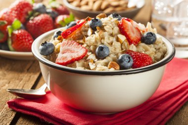 Healthy Homemade Oatmeal with Berries clipart