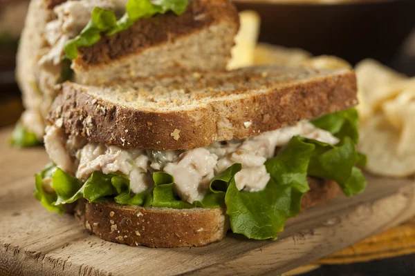 Gesundes Thunfisch-Sandwich mit Salat — Stockfoto