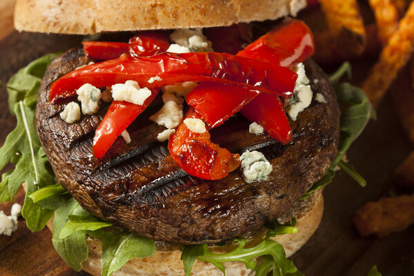 Healthy Vegetarian Portobello Mushroom Burger