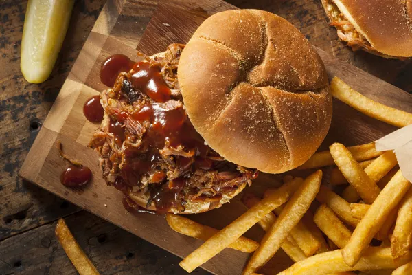 Barbeque Pulled Pork Sandwich — Stock Photo, Image