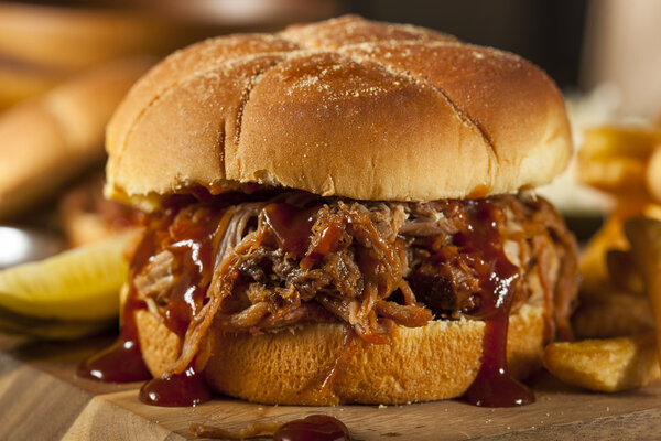 Barbeque Pulled Pork Sandwich Royalty Free Stock Photos