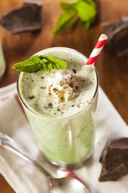 Naneli çikolatalı Milkshake ferahlatıcı soğuk