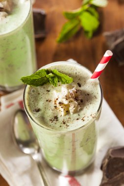 Naneli çikolatalı Milkshake ferahlatıcı soğuk