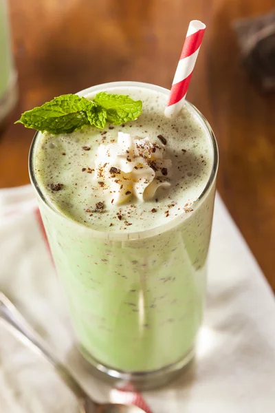 Kall uppfriskande Mint Chocolate Chip Milkshake — Stockfoto