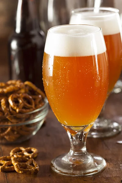 Refreshing Belgian Amber Ale Beer — Stock Photo, Image