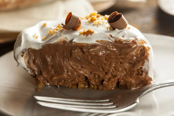 Torta alla crema di cioccolato fatta in casa — Foto Stock