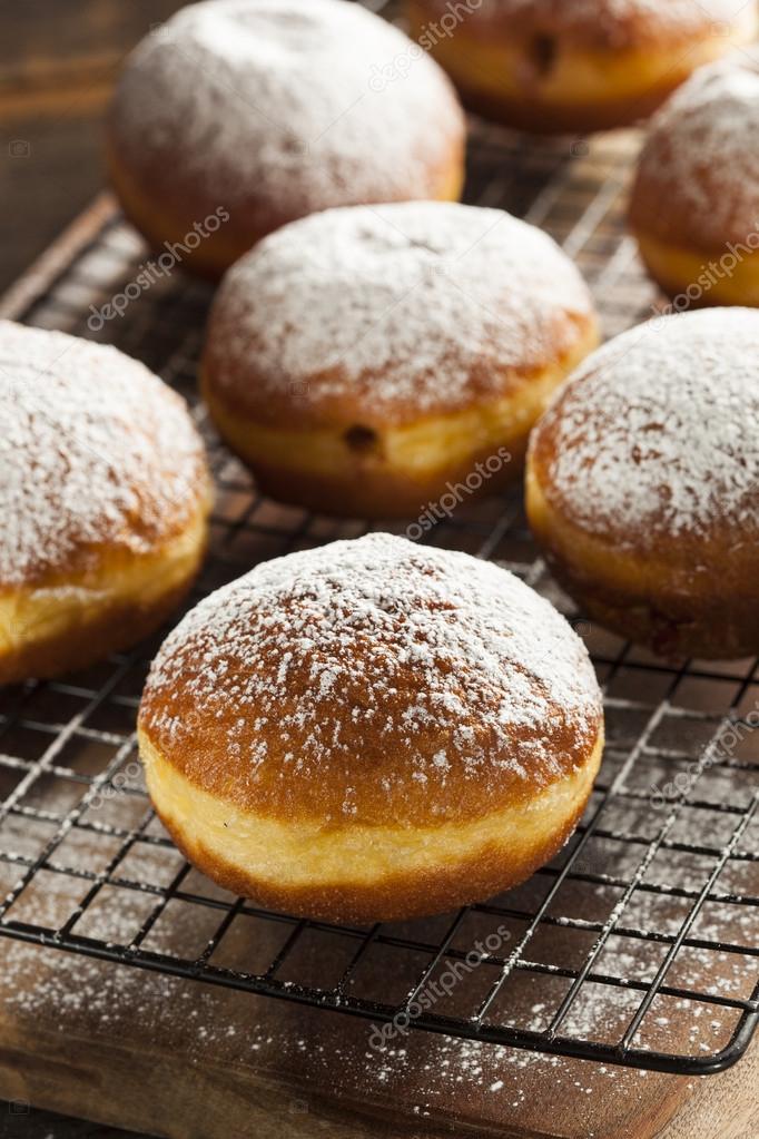 Homemade Raspberry Polish Paczki Donut — Stock Photo © bhofack2 #41753705