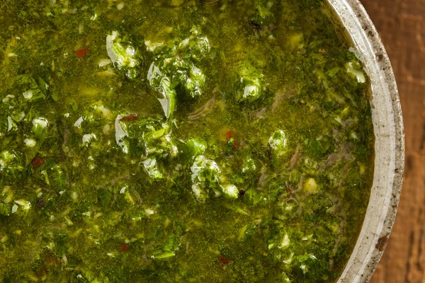 Homemade Green Chimichurri Sauce — Stock Photo, Image