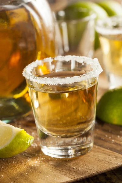 Tequila Shots with Lime and Salt — Stock Photo, Image