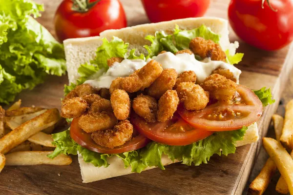 Homemade Shrimp Po Boy Sandwich — Stock Photo, Image