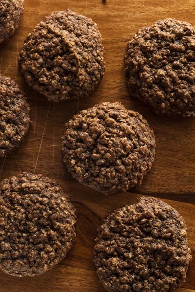 Double chocolate chip havremjöl kakor — Stockfoto