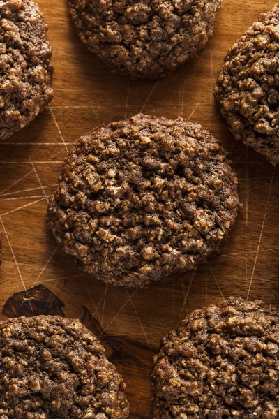 Dubbele chocoladeschilferkoekjes havermout — Stockfoto