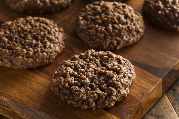 Double chocolate chip havremjöl kakor — Stockfoto