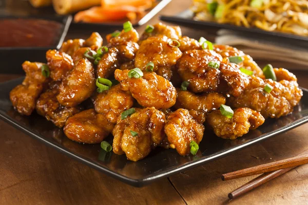 Pollo de orfanato asiático con cebollas verdes — Foto de Stock