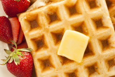 meyve ile ev yapımı Belçika waffle
