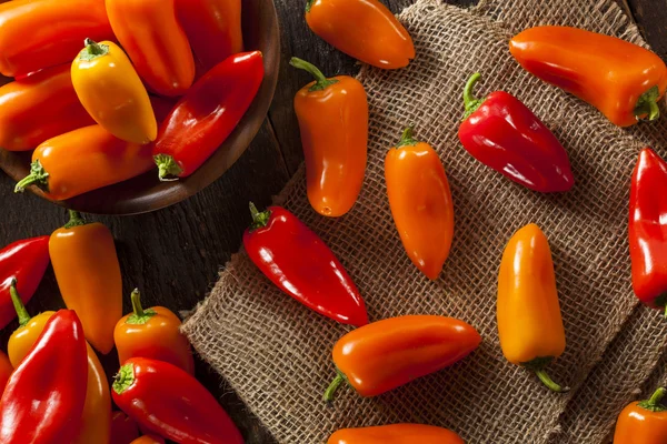 Grupp av organiska färgglada varm paprika — Stockfoto