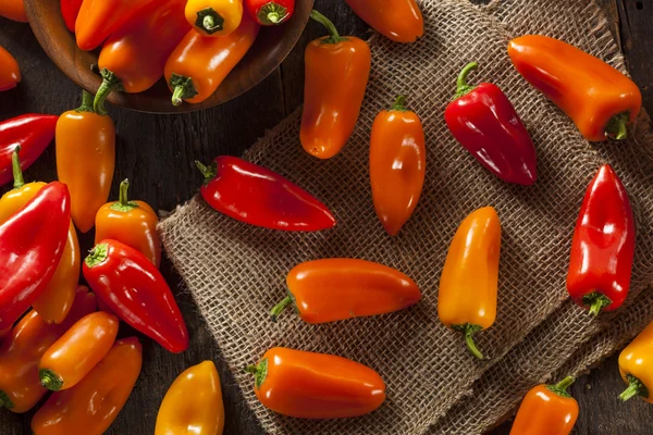 Skupina organických barevné pálivé papriky — Stock fotografie